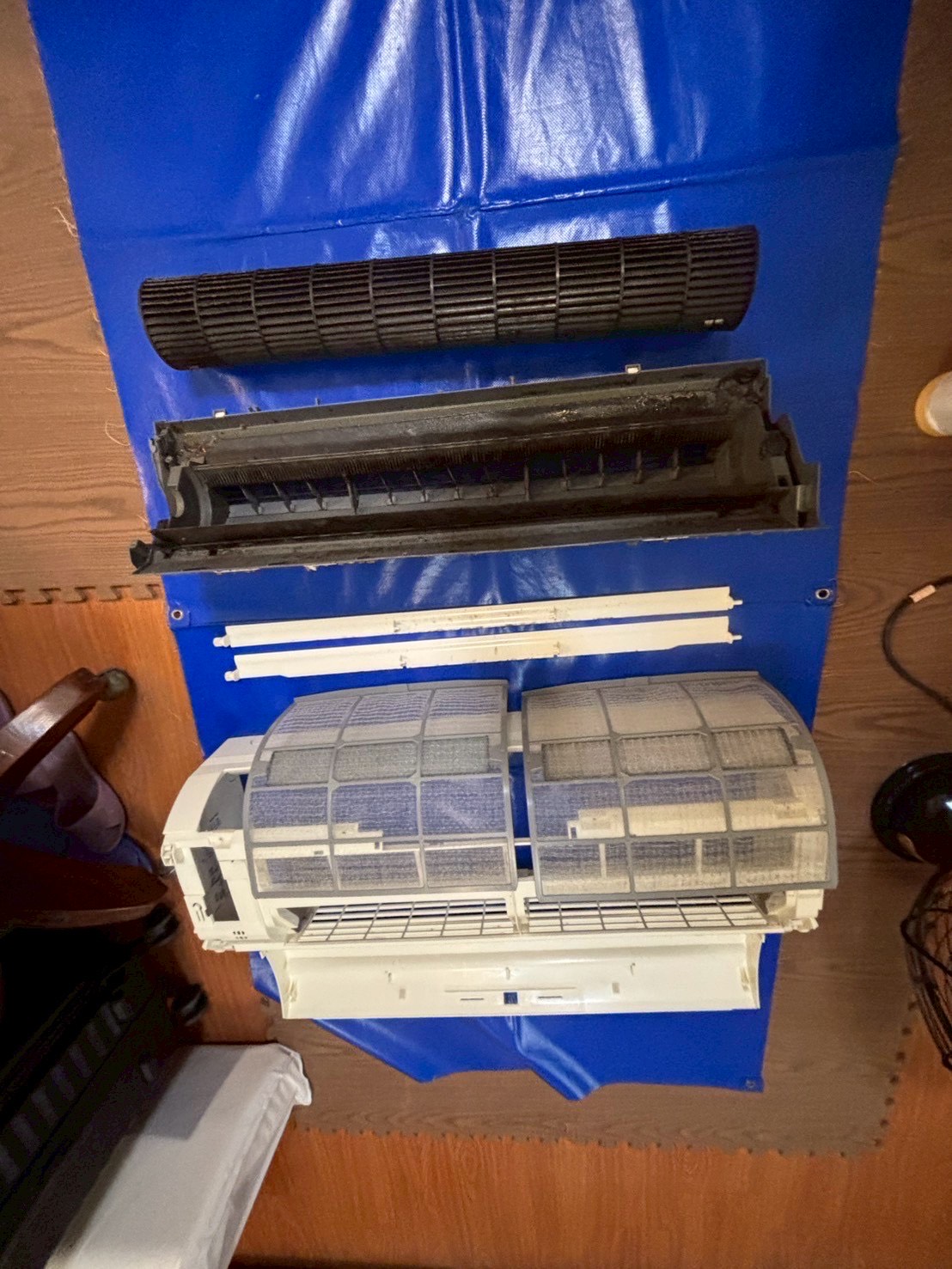 台中北區富士通分離式冷氣清洗兩台 